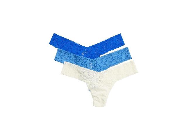 Hanky Panky Signature Lace Petite Low-Rise Thong 3-Pack (Buttercup Celeste Blue Ballet Pink) Women's Underwear Product Image