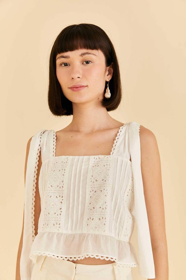 Off-White Lace Top Product Image