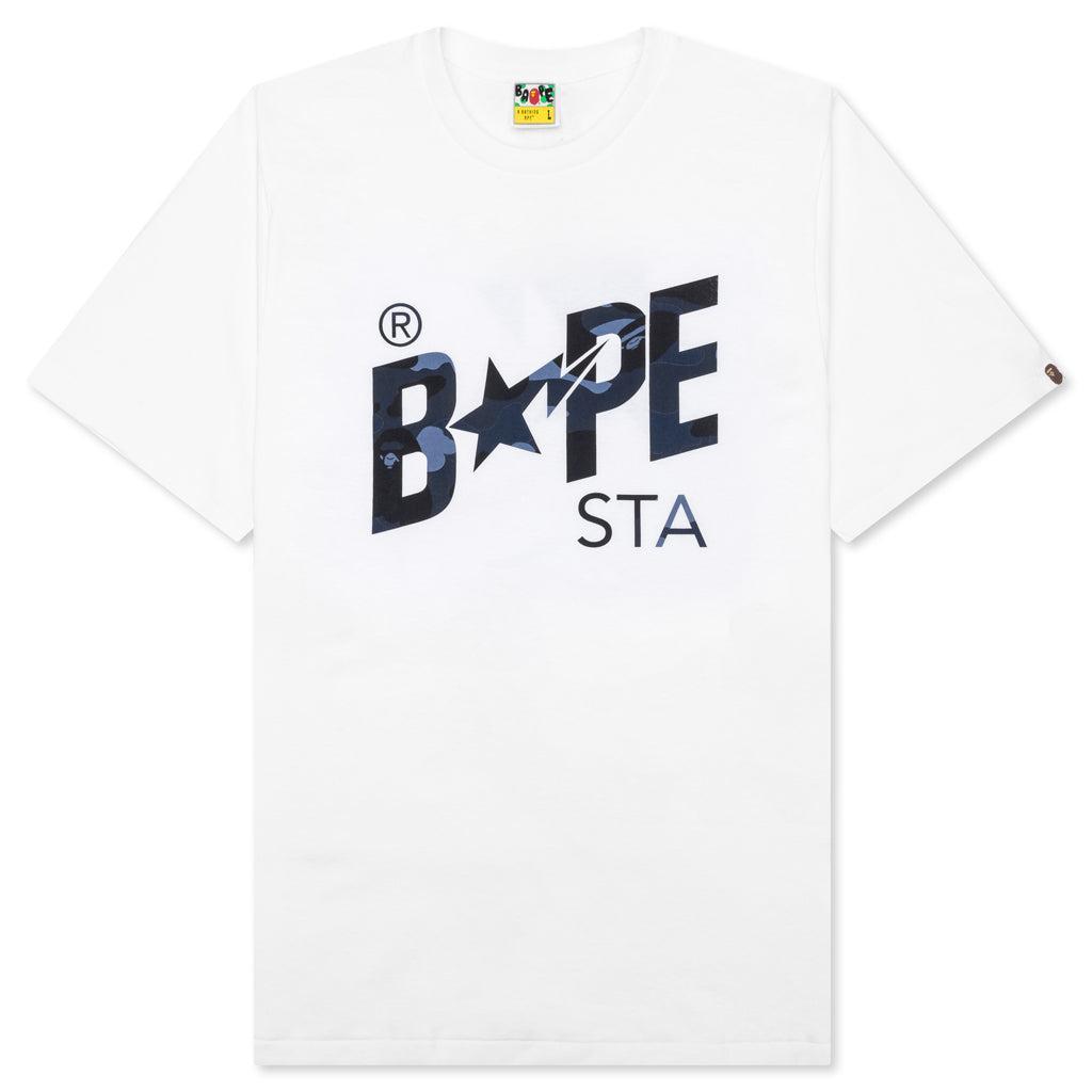 Color Camo Bape Sta Logo Tee - White Male Product Image