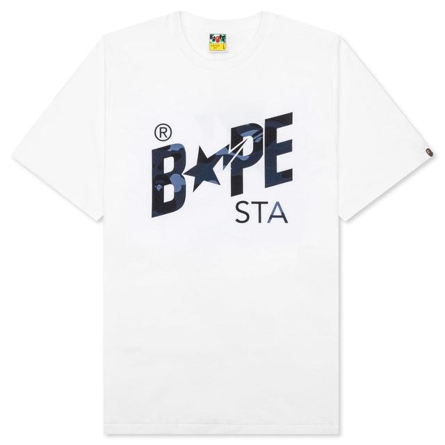 Color Camo Bape Sta Logo Tee - White Male Product Image