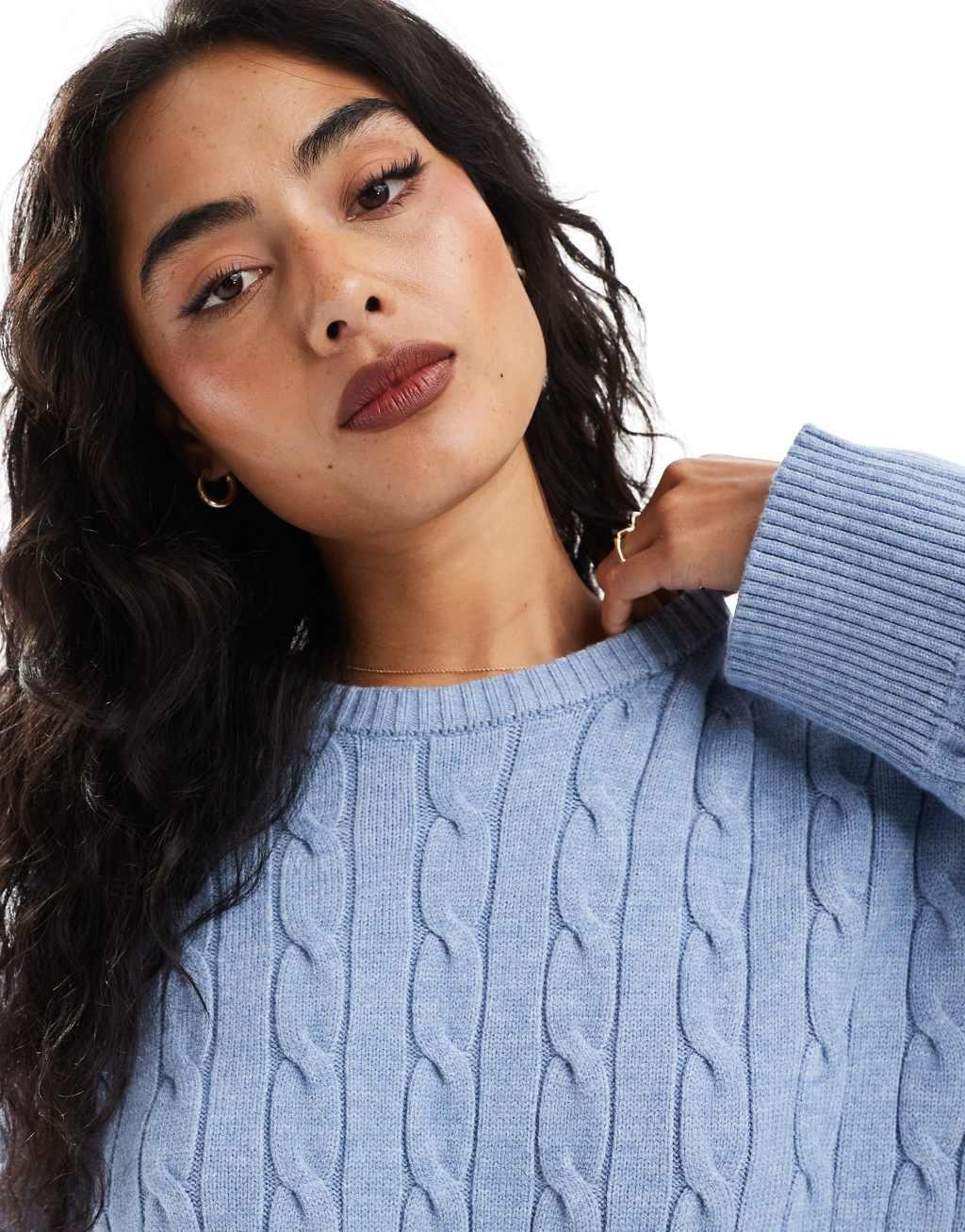 Cotton On lux crew sweater in cobalt Product Image