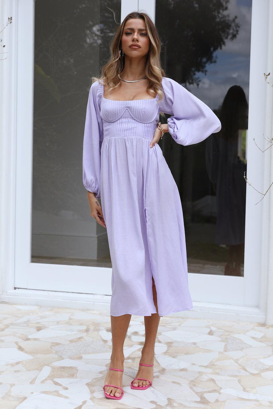 Gal Is Fun Midi Dress Lilac Product Image