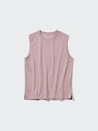 Mens Airism Cotton T-Shirt Sleeveless with Quick-Drying Pink XS UNIQLO US Product Image