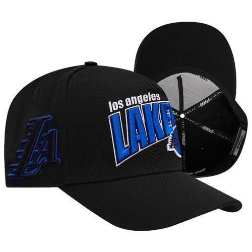 Pro Standard Mens Lakers Royalty Curved Brim Snapback - Black/Black Product Image