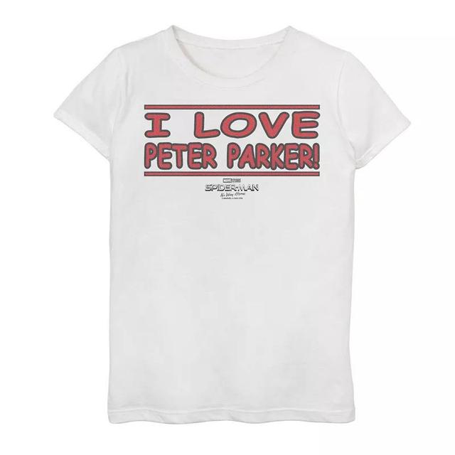 Girls 7-16 Marvel Spider-Man No Way Home I Love Peter Parker Banner Graphic Tee, Girls Product Image