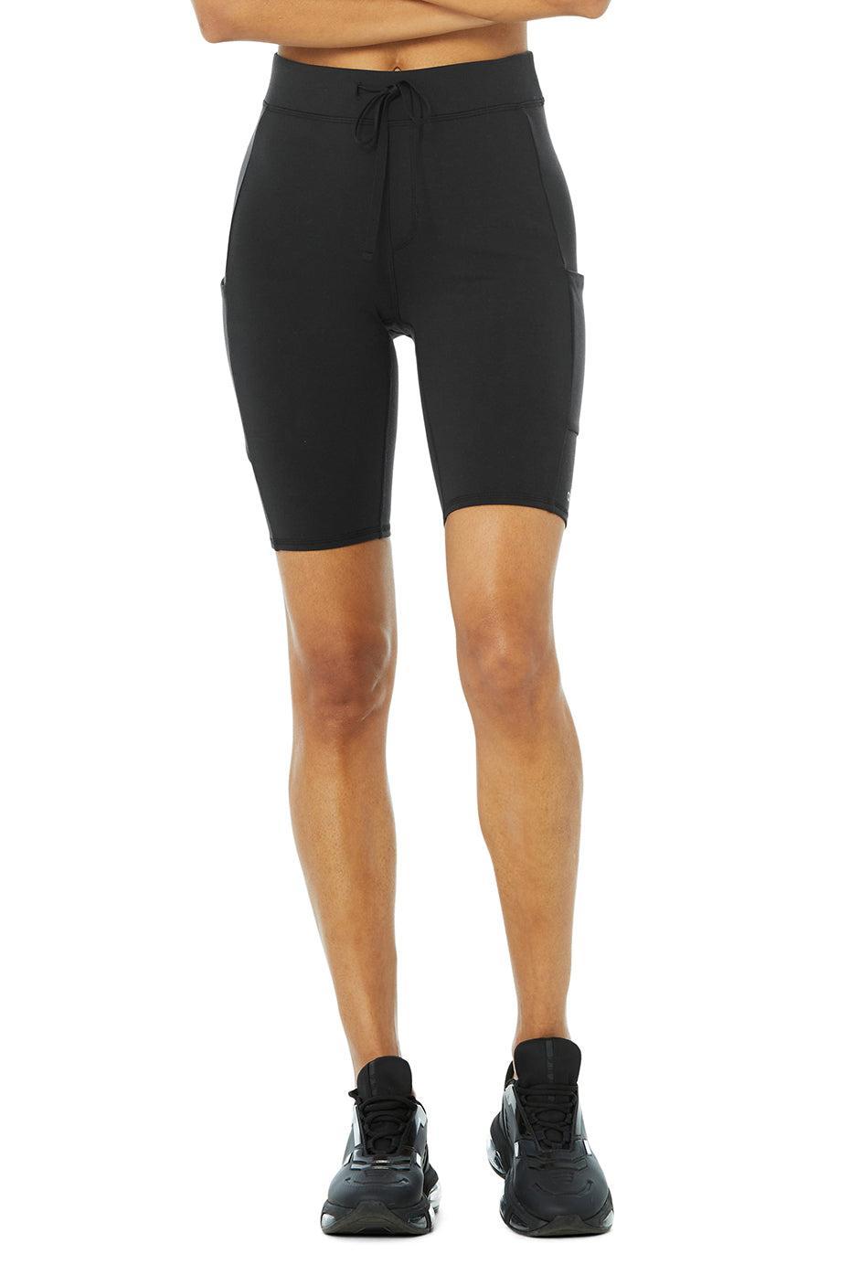 9" High-Waist Checkpoint Biker Short - Black Female Product Image