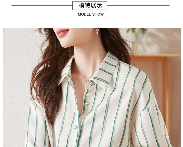 Long-Sleeve Striped Shirt Product Image