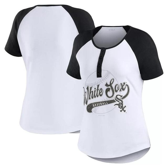 Womens WEAR by Erin Andrews /Black Chicago Sox Henley Raglan T-Shirt Product Image