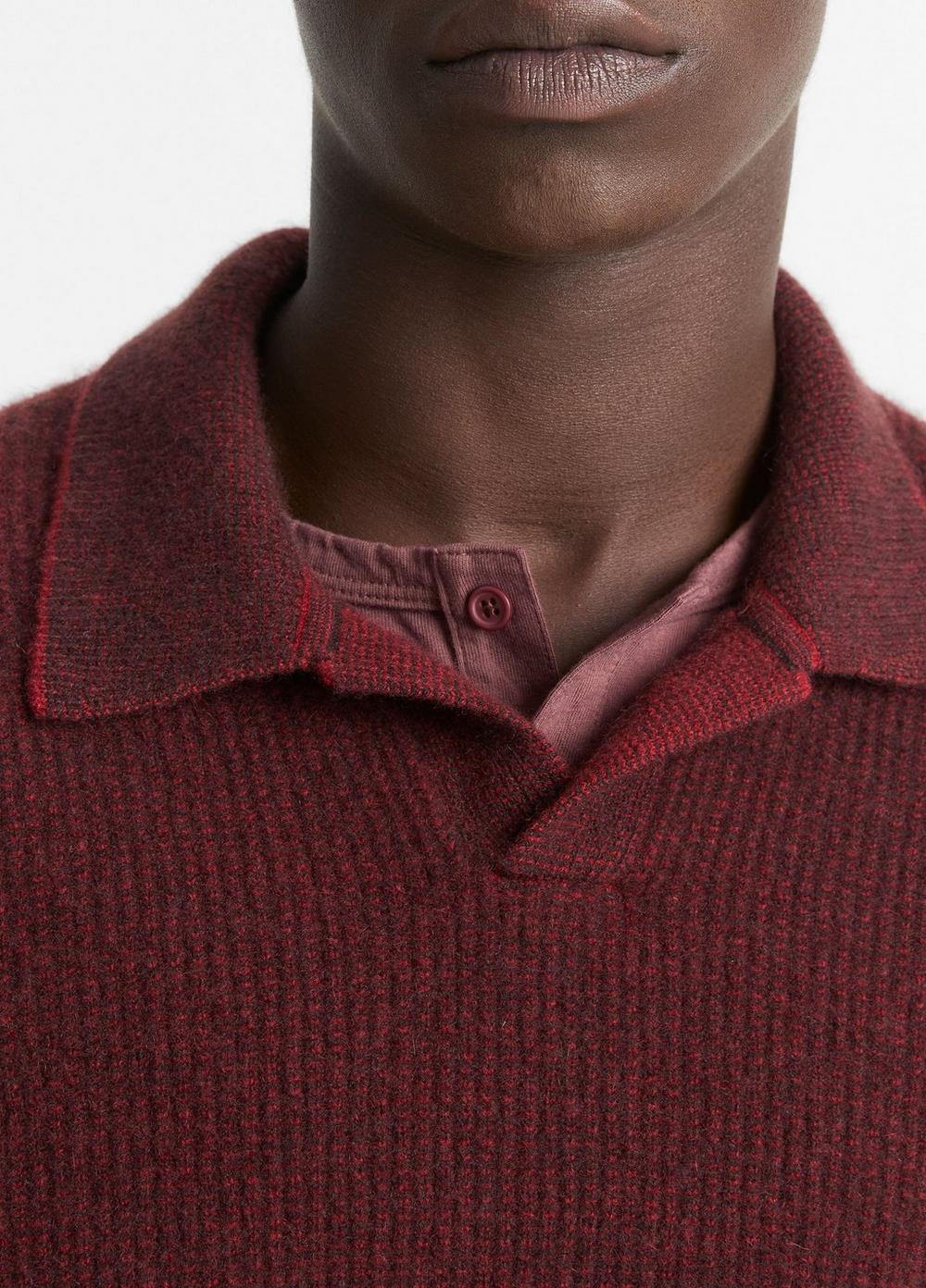 Plush Cashmere Thermal Johnny-Collar Sweater Product Image