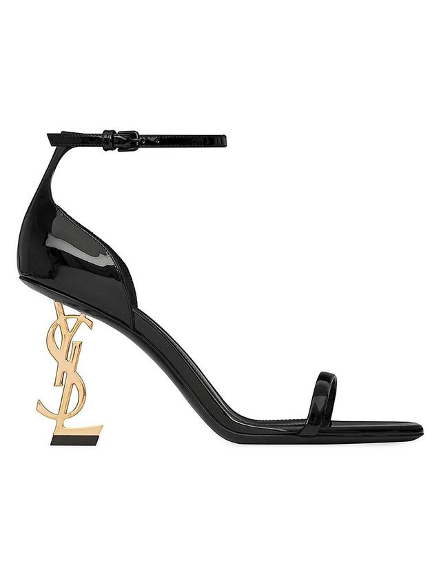 Saint Laurent - Bianca 85 Logo-heel Sandals - Womens - Black Product Image