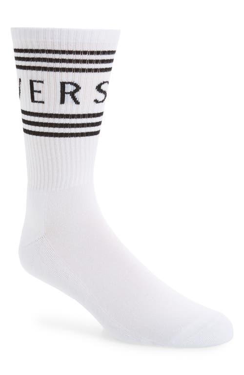 Versace Logo Cotton Blend Crew Socks Product Image