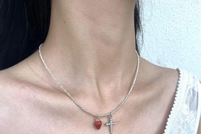 Cross Strawberry Pendant Alloy Choker Product Image