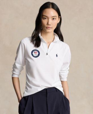 Polo Ralph Lauren Womens Team Usa Micro-Dot Mesh Quarter-Zip product image