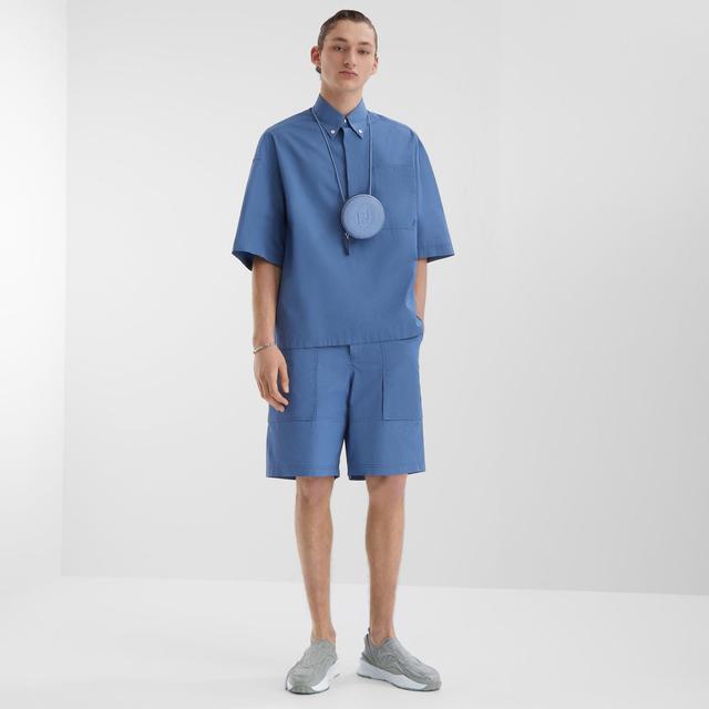 BermudasBlue poplin shorts Product Image