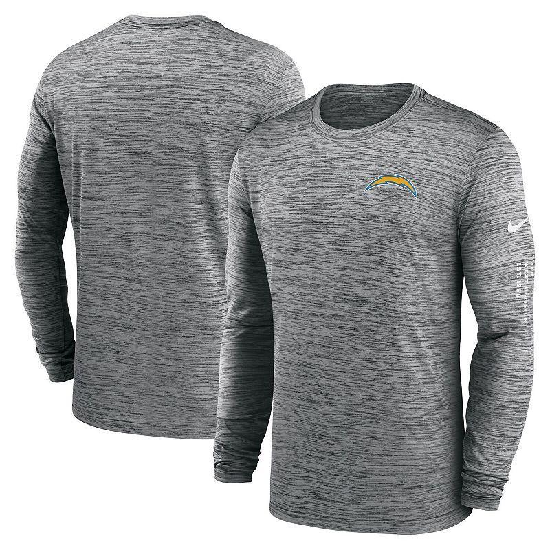 Mens Nike Anthracite Los Angeles Chargers Velocity Long Sleeve T-Shirt Product Image