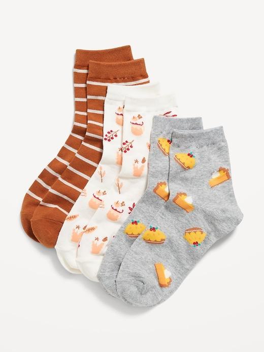 Novelty Quarter Crew Socks 3-Pack Product Image