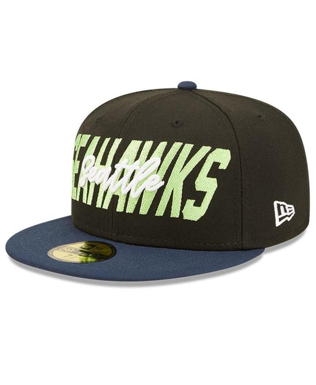 Mens New Era Black and Navy Seattle Seahawks 2022 Nfl Draft On Stage 59FIFTY Fitted Hat - Black Product Image