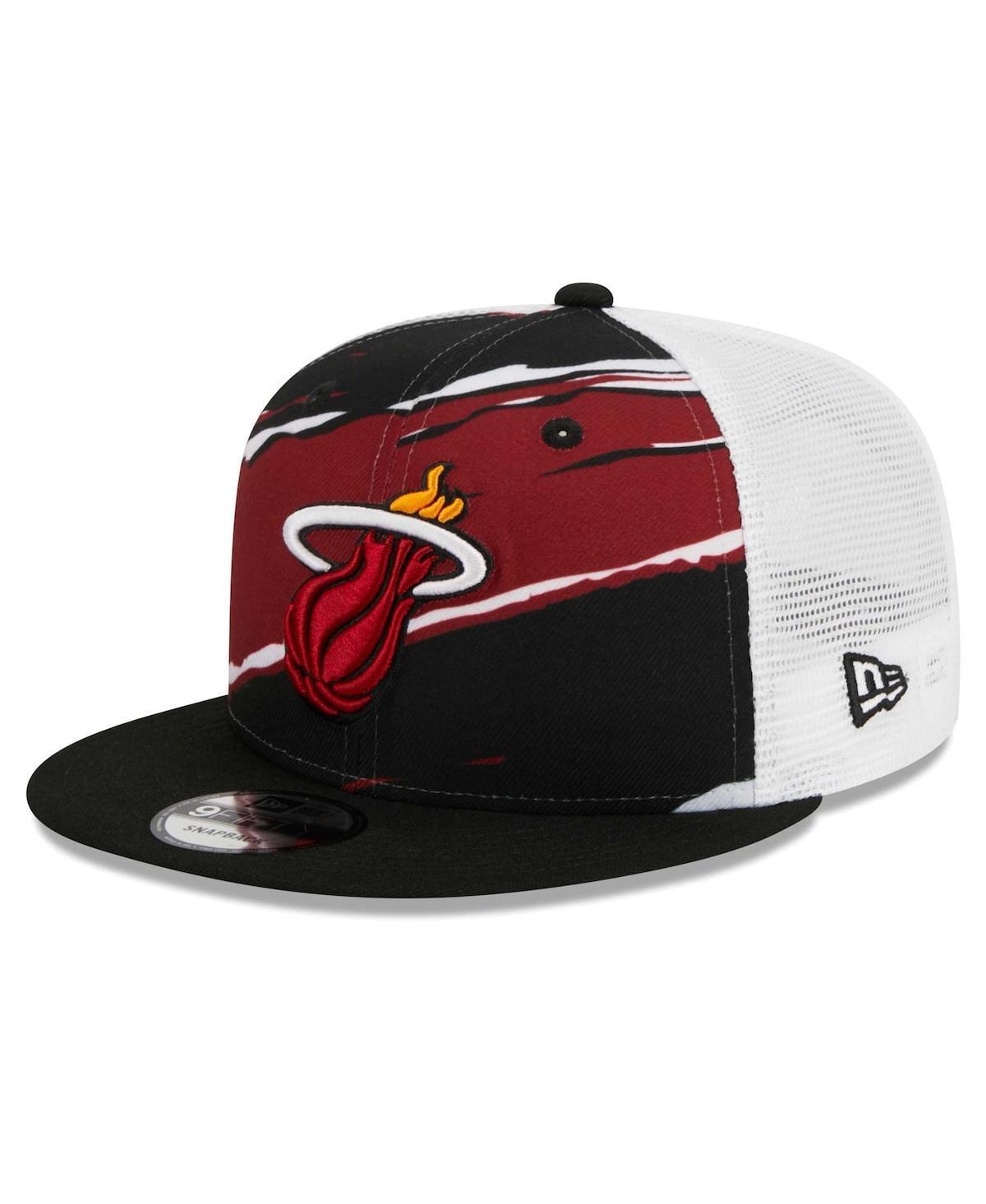 Mens New Era /White Miami Heat Tear Trucker 9FIFTY Adjustable Hat Product Image