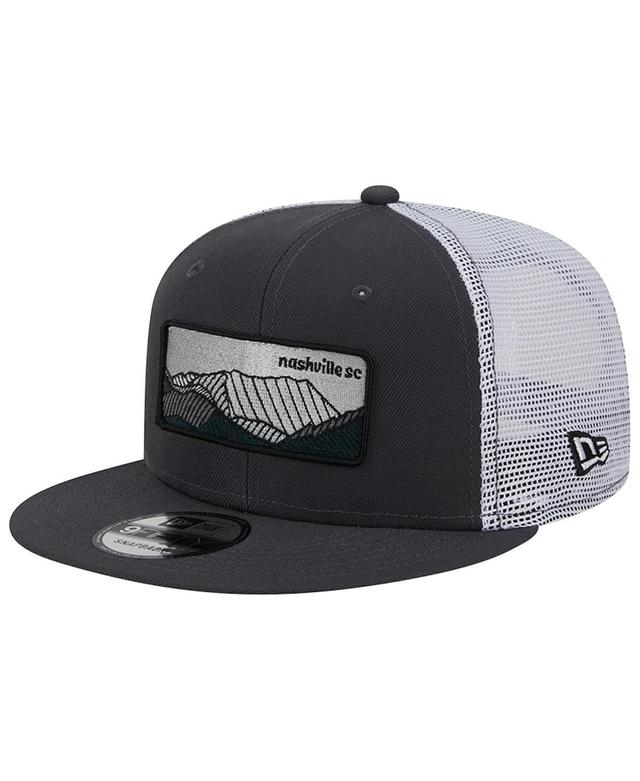 Mens New Era Black/White Nashville SC Outdoor Trucker 9FIFTY Snapback Hat Product Image