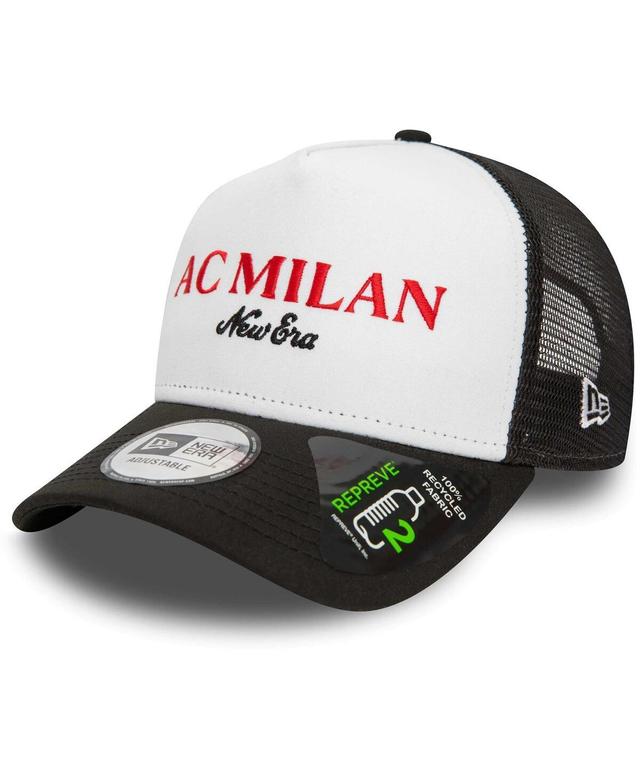 Mens New Era White Ac Milan E-Frame Adjustable Trucker Hat Product Image