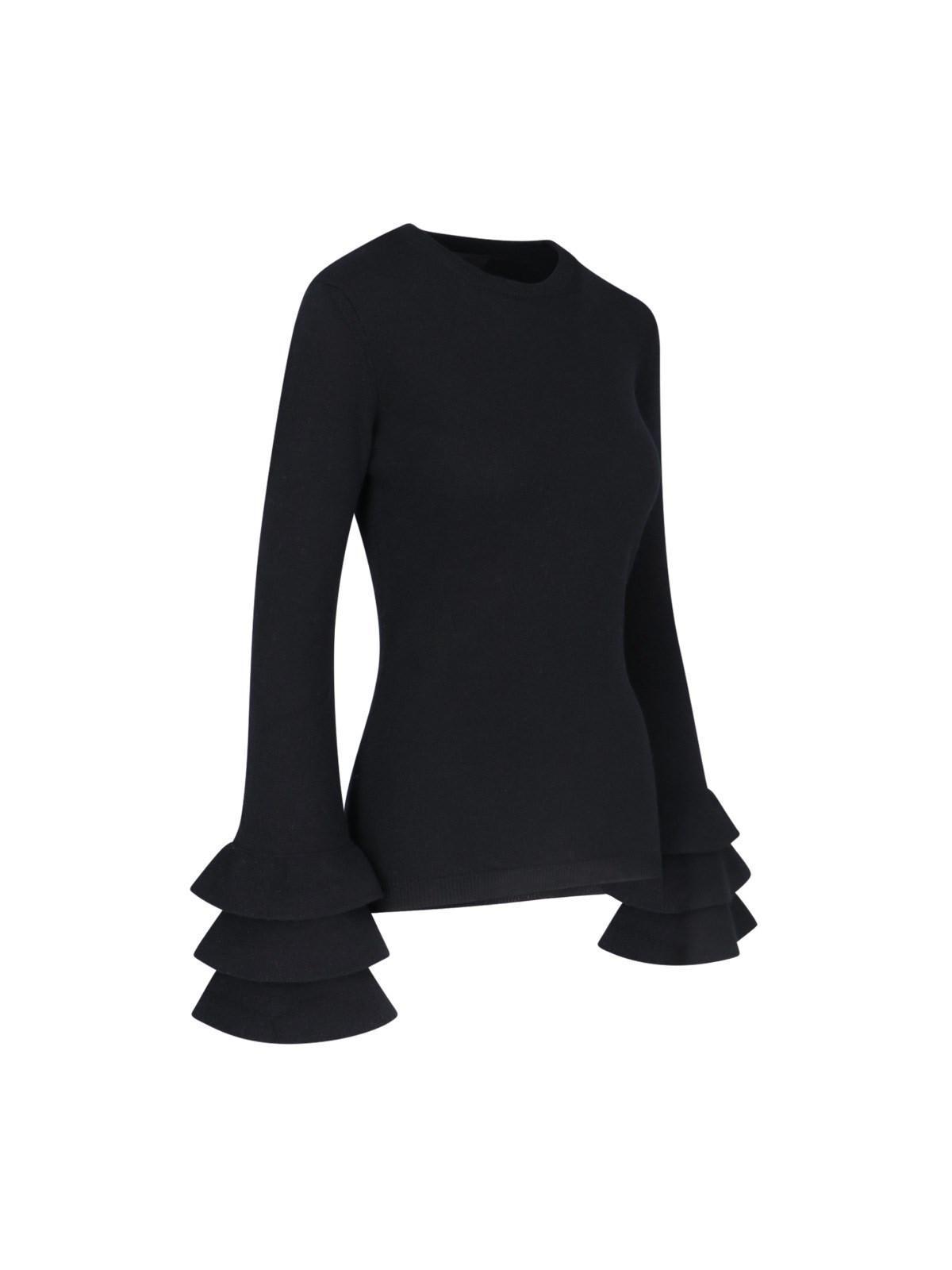 Ruffled Sweater In Black Product Image