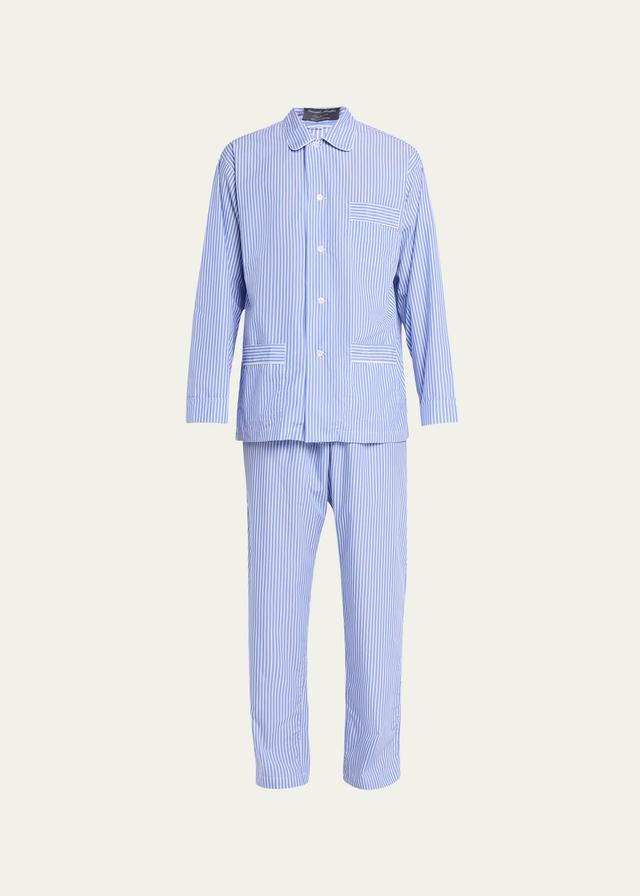 Mens Oscar Cotton Stripe Long Pajama Set Product Image