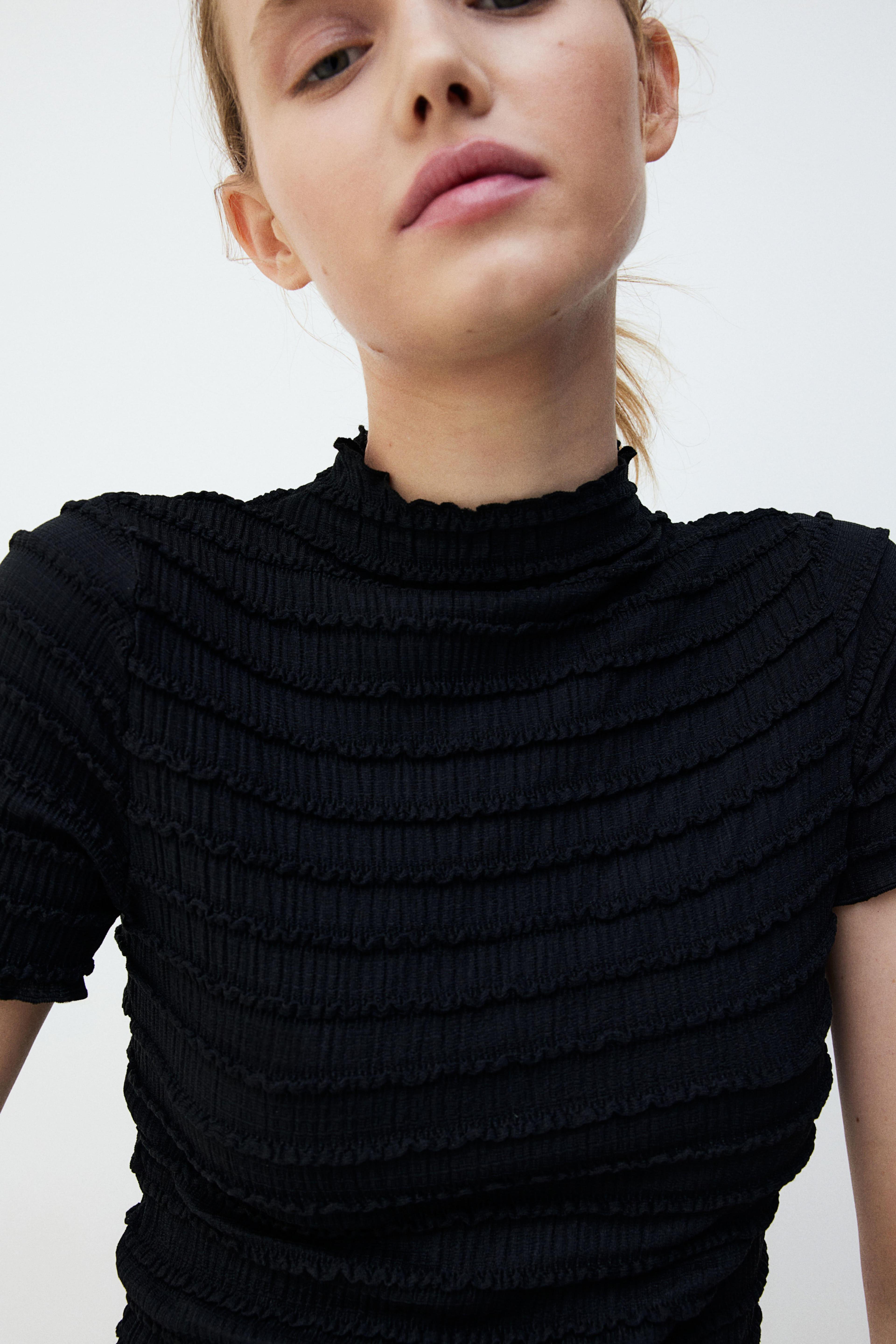 Smocked Top with Overlocked Trim Product Image