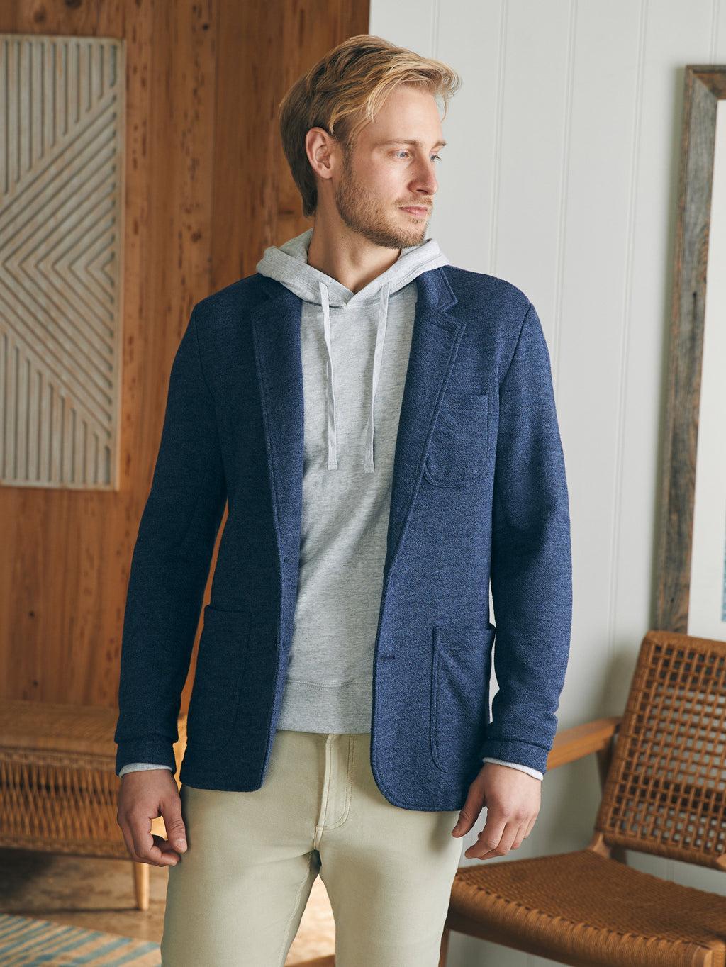 Inlet Knit Blazer - Deep Navy Melange Product Image