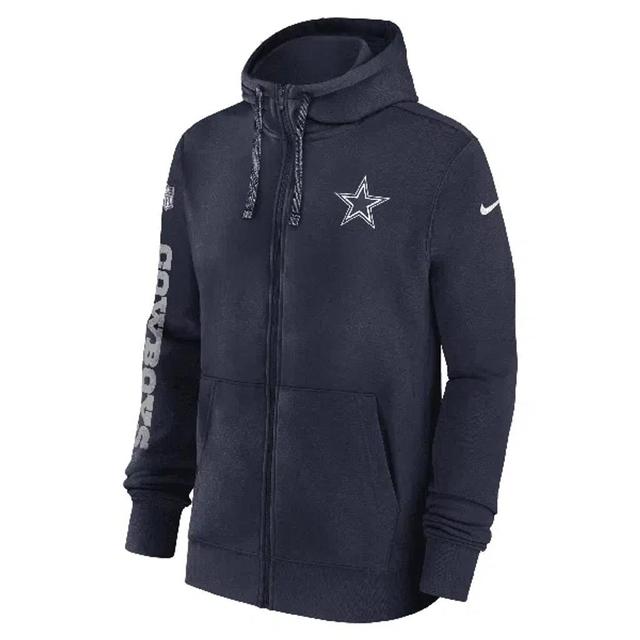 NIKE Dallas Cowboys Sideline Team Issue Club  Men's Nfl Full-zip Hoodie In Blue Product Image