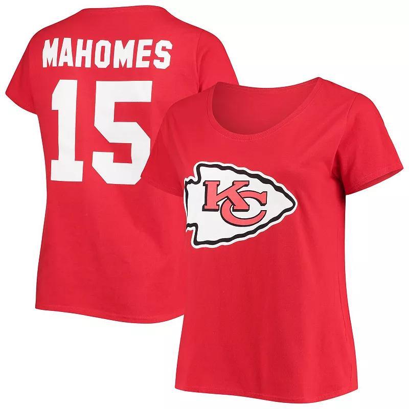 Womens Fanatics Branded Patrick Mahomes Kansas City Chiefs Plus Size Name & Number V-Neck T-Shirt Product Image