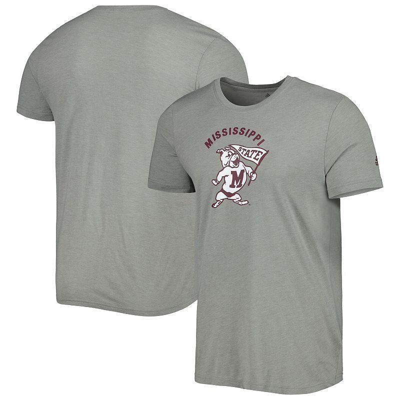 Mens adidas Heathered Gray Mississippi State Bulldogs Vintage Logo Tri-Blend T-Shirt MST Grey Product Image