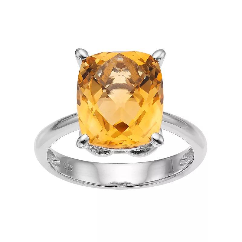 Sterling Silver Citrine Ring, Womens Product Image