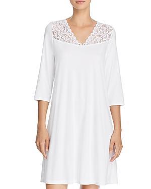 Womens Moments Three-Quarter Lace Yoke Night Gown Product Image