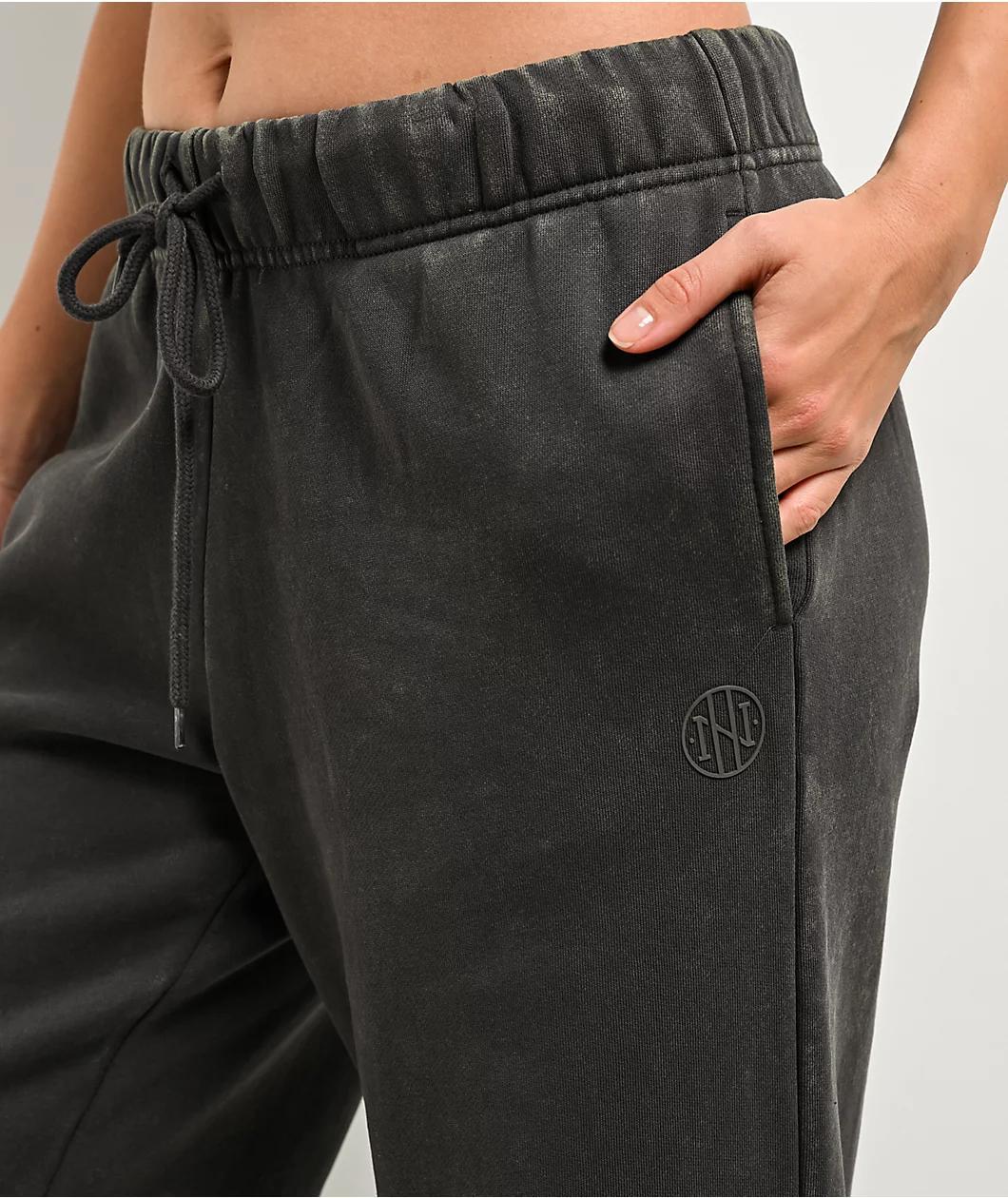 Ninth Hall Fundamentals Milla Black Wash Relaxed Sweatpants Product Image