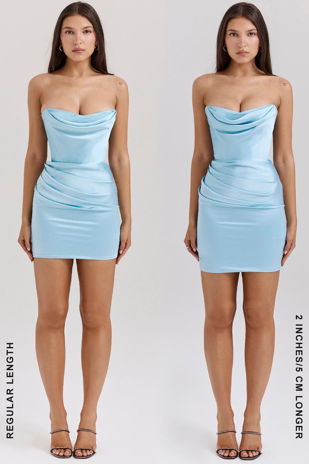 Odelle Ocean Blue Strapless Mini Dress Product Image