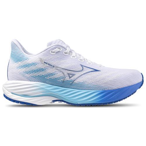 Mizuno Womens Wave Rider 28 - Shoes White/Mugen Blue Product Image