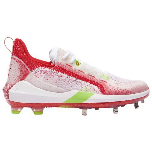 Under Armour Mens Harper 6 Low ST - Baseball Shoes White/Red/Hyper Green Product Image