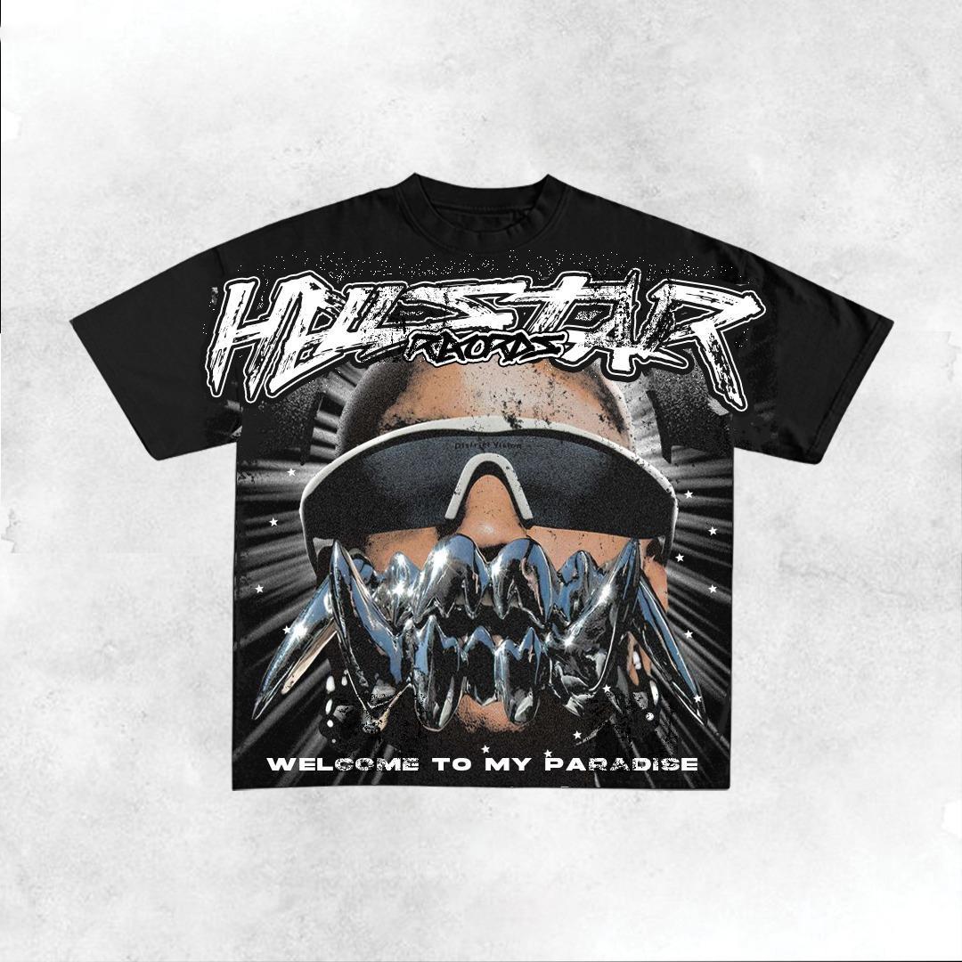 Vintage Hellstar Welcome To My Paradise Graphic Cotton Short Sleeve T-Shirt Product Image