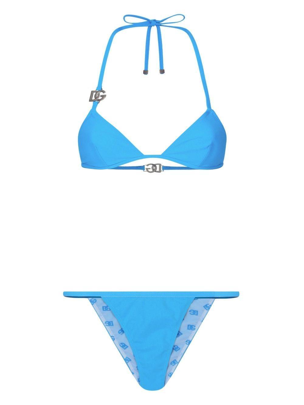 Dg-logo Bikini Set In Turquoise Product Image