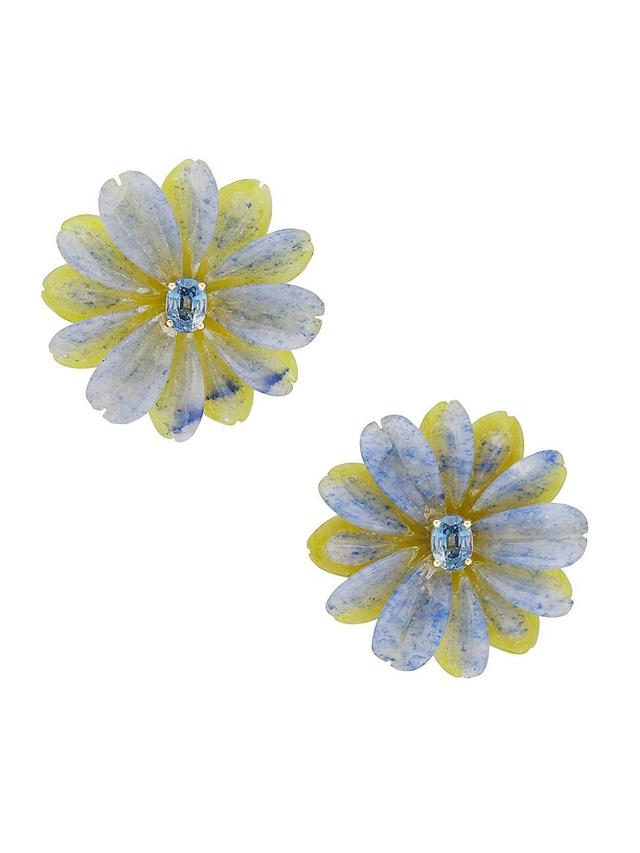 Womens Mother Nature 18K Gold & Multi-Stone Daisy Earrings Product Image