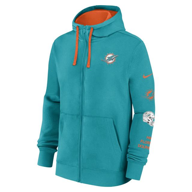 Miami Dolphins Club Nike Men's NFL Full-Zip Hoodie Product Image