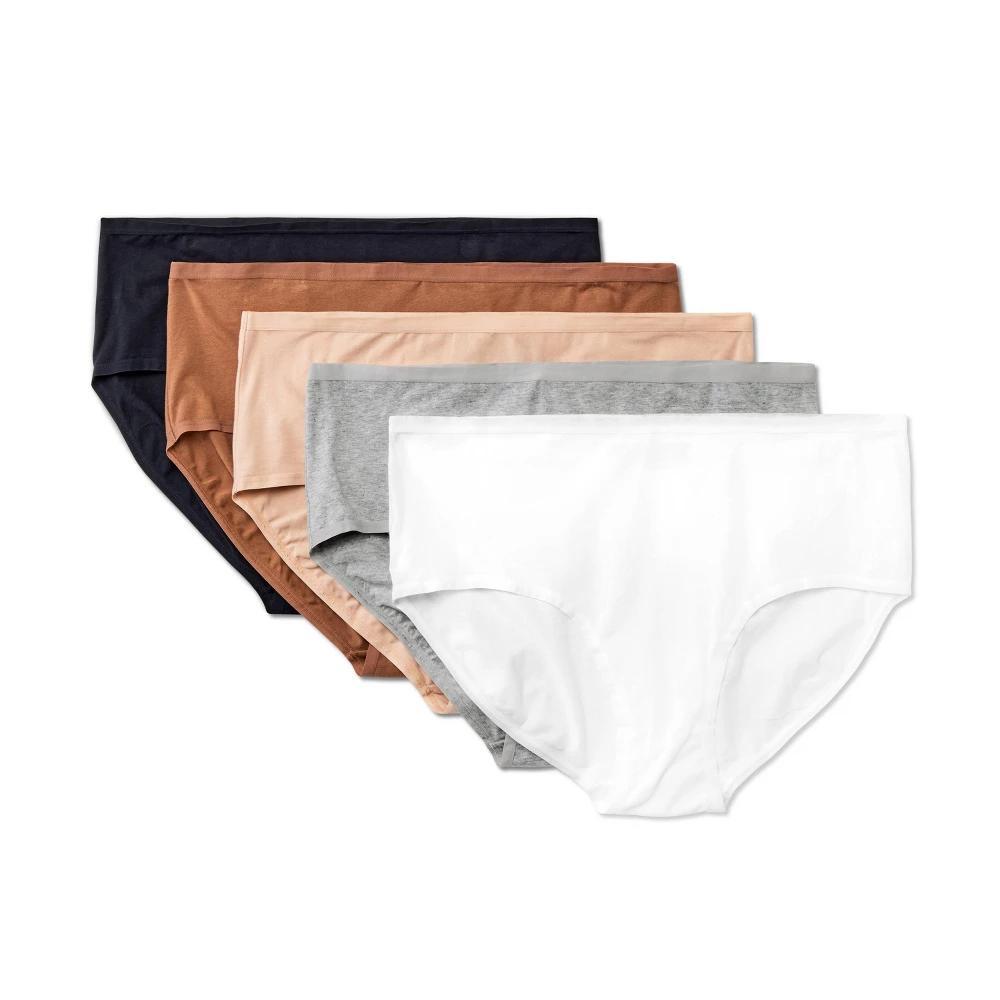 Womens 5pk Cotton Blend Briefs - Dealworthy Assorted Neutral XXL Product Image