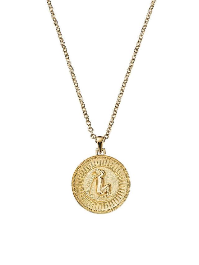 Womens Icons 18K Yellow Gold Zodiac Medallion Necklace Product Image