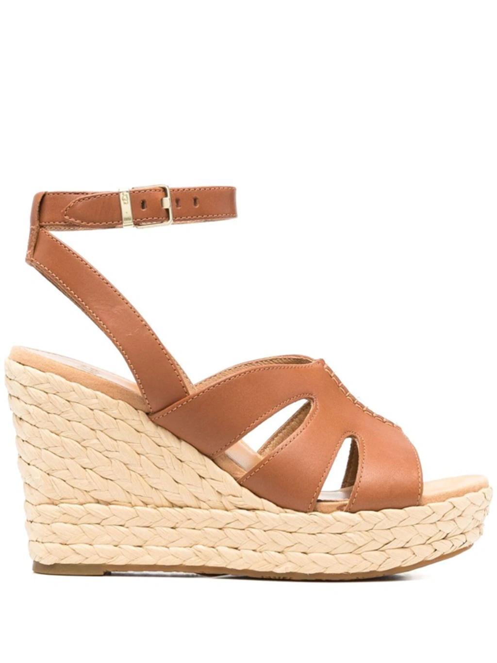 UGG Braided-wedge Heeled Sandals In Brown Product Image