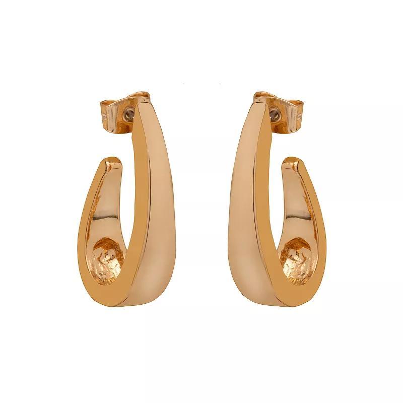 Emberly Gold Tone Chunky Teardrop Hoop Earrings, Womens Product Image