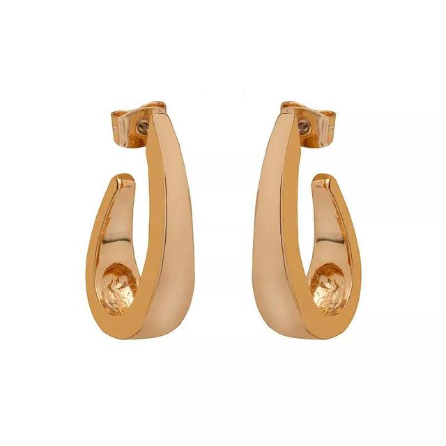 Emberly Gold Tone Chunky Teardrop Hoop Earrings, Womens, None Product Image