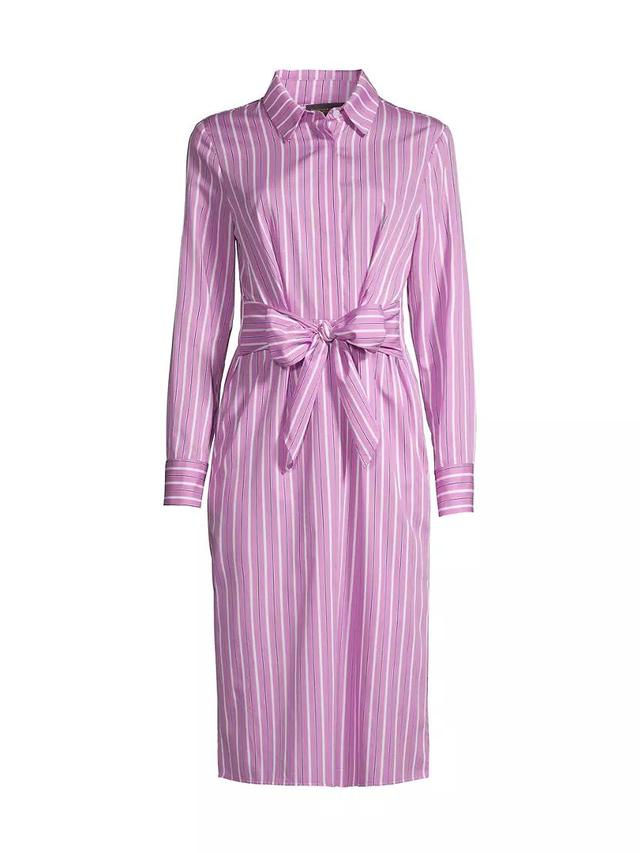 Striped Tie-Front Shirtdress Product Image