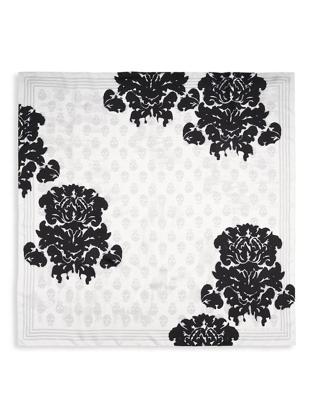 Alexander McQueen Floral Skull Silk Square Scarf Product Image