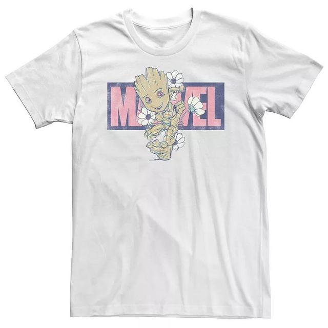 Big & Tall Marvel Groot Running Floral Tee, Mens Product Image