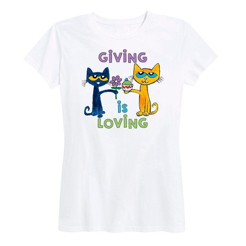 Womens Pete The Cat Giving Is Loving Graphic Tee Product Image